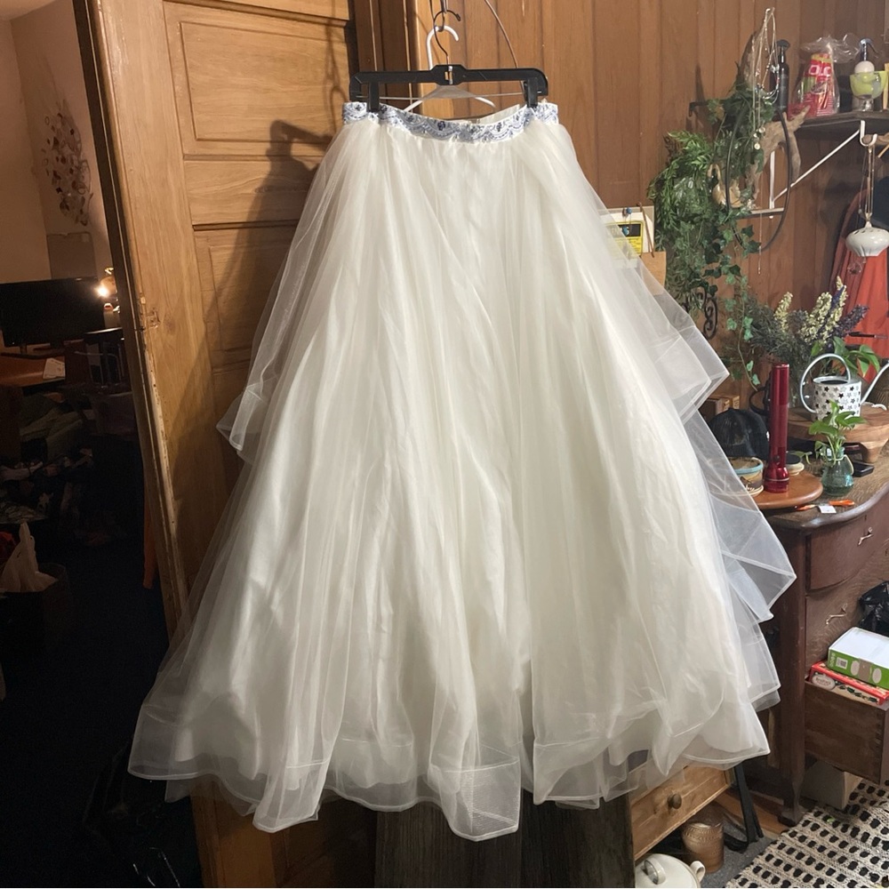 Elegant White Wedding Tulled Skirt